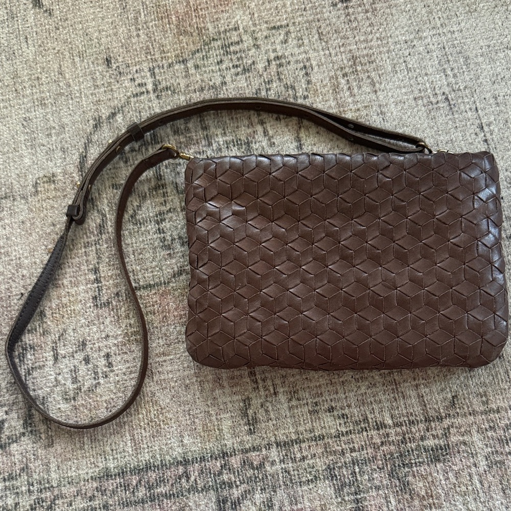 Madewell Brown Woven Leather Shoulder Bag
